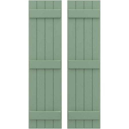 Ekena Millwork Americraft 4-Board, 3 Batten Exterior Real Wood Joined Board-n-Batten Shutters, ARW401BB414X74TGH, PR ARW401BB414X74TGH